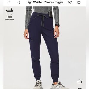 Figs High-Waisted Zamora Jogger Scrub Pants - Navy - Medium